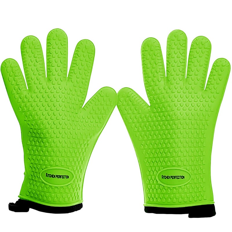 KITCHEN PERFECTION Silicone Smoker Oven Gloves -Extreme Heat Resistant BBQ Gloves-Handle Hot Food Right on Your Grill Fryer&Pit|Waterproof Grilling Cooking Baking Mitts |Superior Value Set +2 Bonuses - Image 1